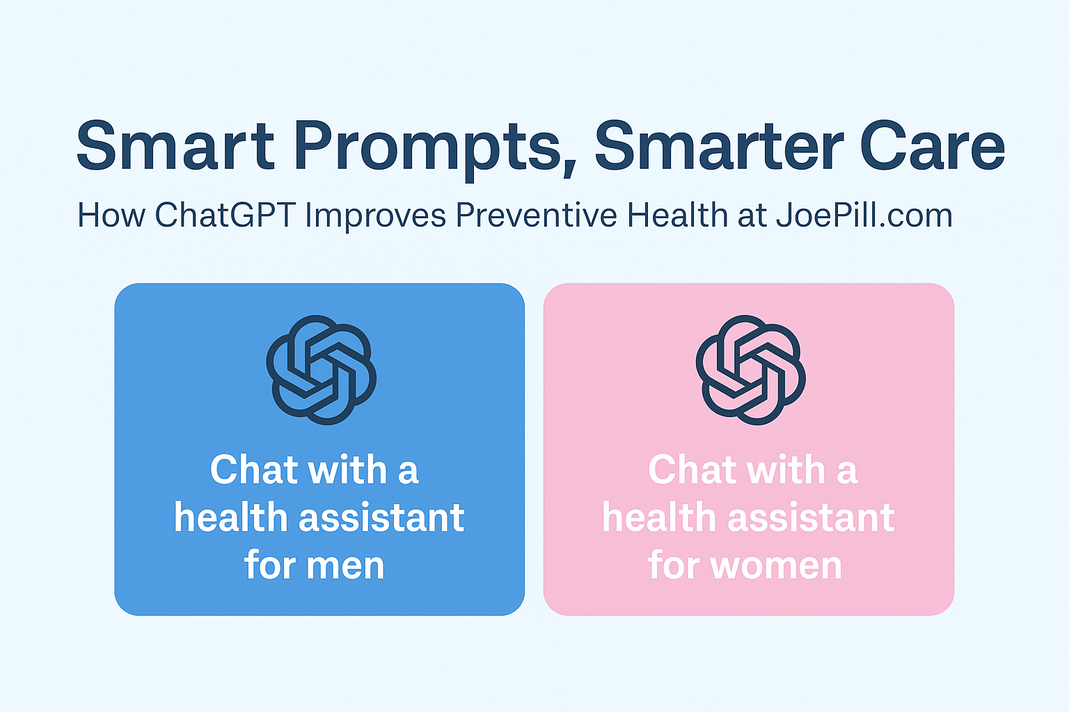 ChatGPT virtual health assistant for men and women on JoePill.com